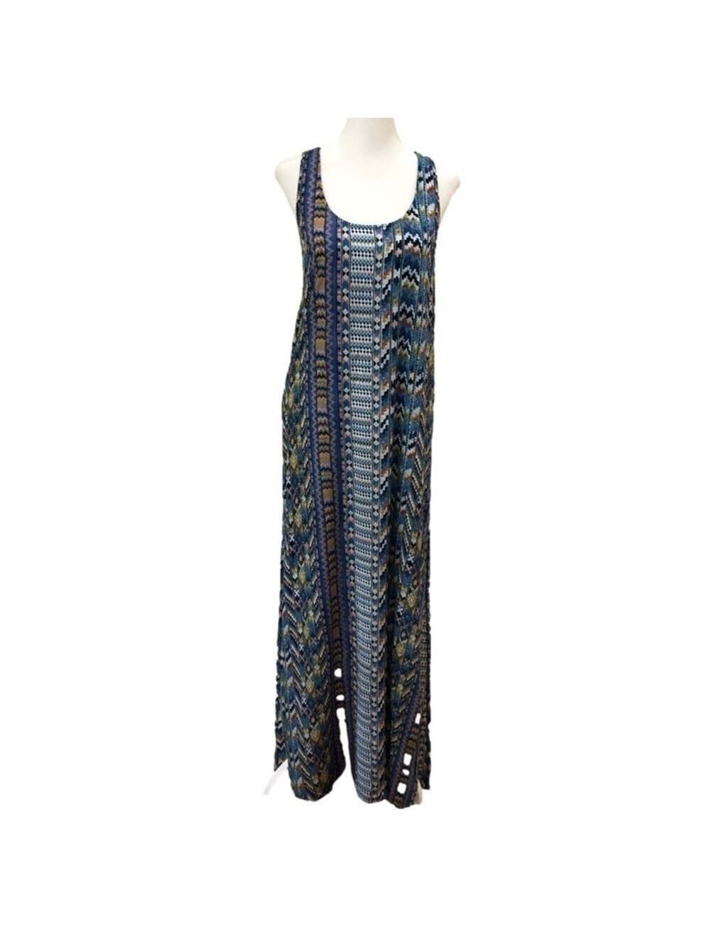 Gianni Bini tribal print maxi dress. Side slits. Size XS beach cruise vacation